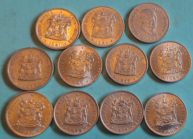 South Africa 1975-1989 10 cent Mixed Lot of 11 coins Nickel