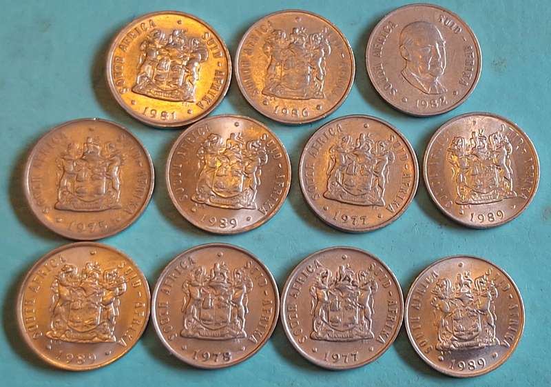 South Africa 1975-1989 10 cent Mixed Lot of 11 coins Nickel