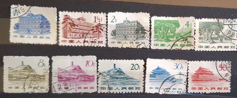 China 1960's Revolutionary Monuments 10 Used stamps