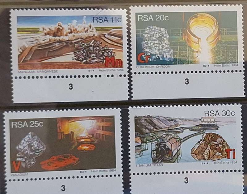 South Africa 1984 Strategic Minerals Set of 4 Mint stamps