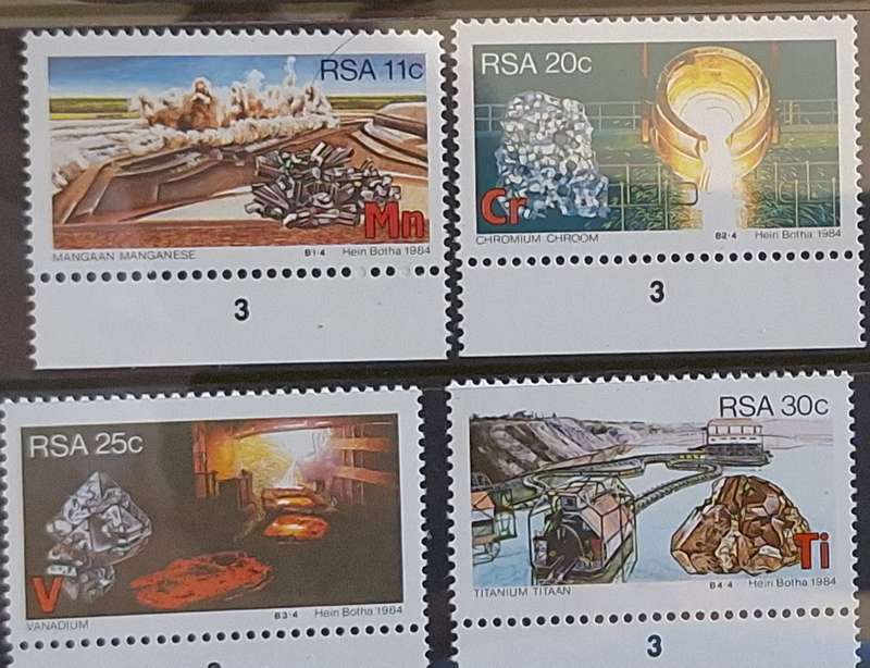 South Africa 1984 Strategic Minerals Set of 4 Mint stamps