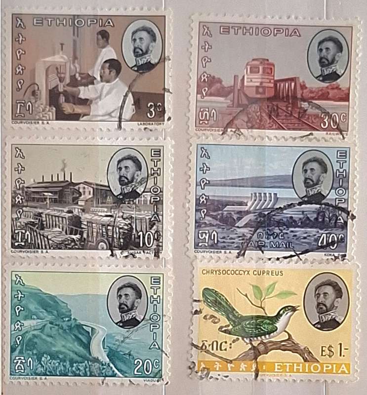 Ethiopia 1962 Bird x 1 and 1965 Industrial Progress x 5 All cancelled stamps