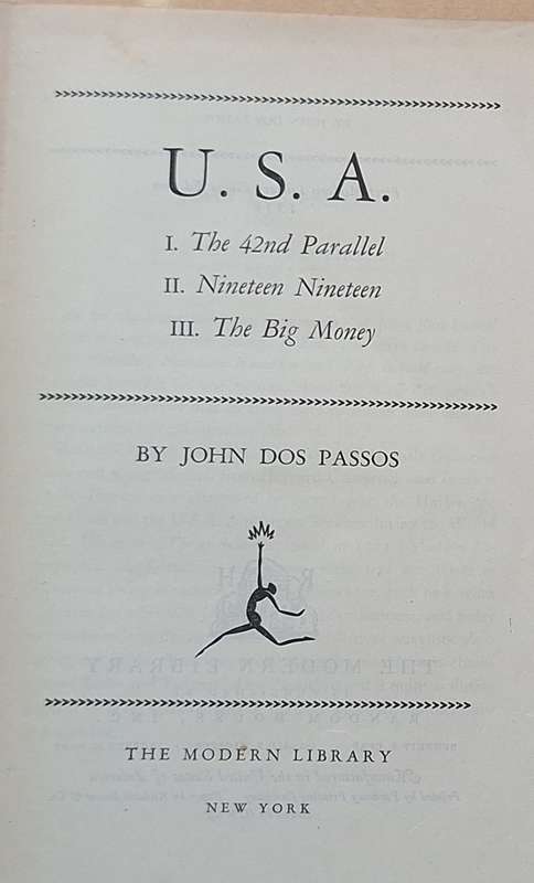 U.S.A. Trilogy by John Dos Passos  Hardcover 1939