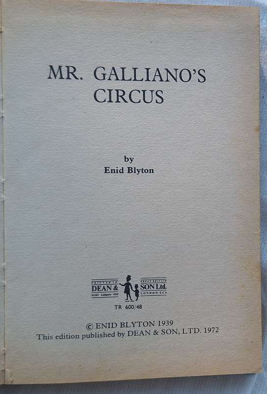 Mr Galliano's Circus by Enid Blyton Hardcover 1972