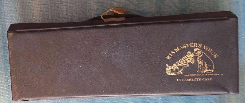 Vintage His Master's Voice 16 Casette Tape Storage Case