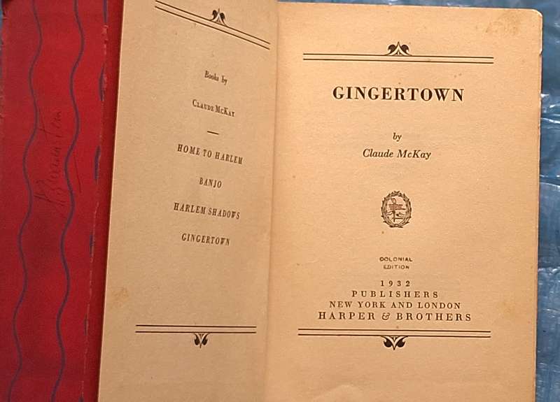 Gingertown by Claude McKay Hardcover 1932 Colonial Edition