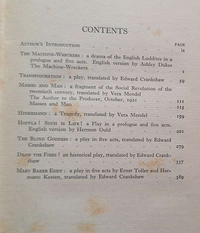 Seven Plays by Ernst Toller Hardcover 1935