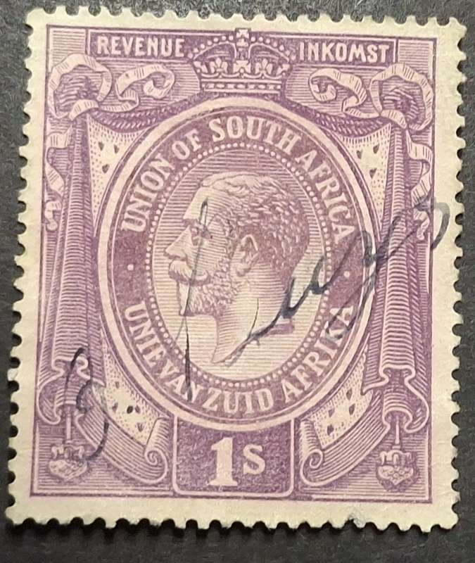 Union of South Africa 1913-20 George V Revenue 1 Used stamp