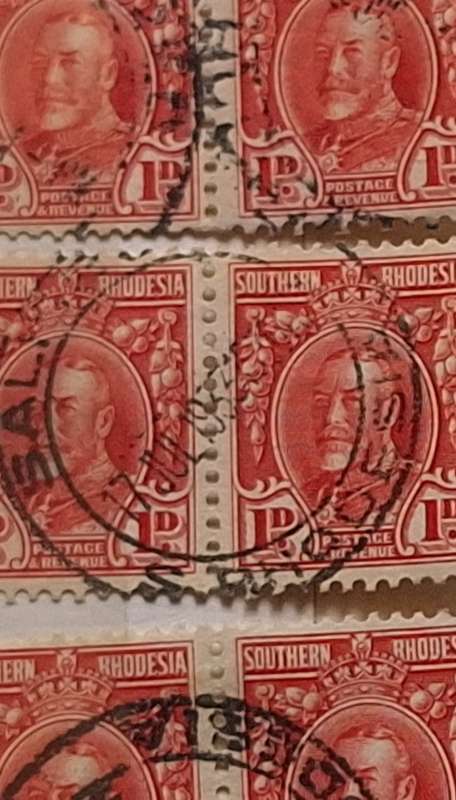 Southern Rhodesia 1931 Field Marshall Definitive 3 Pairs Used Hinged 1d Stamps