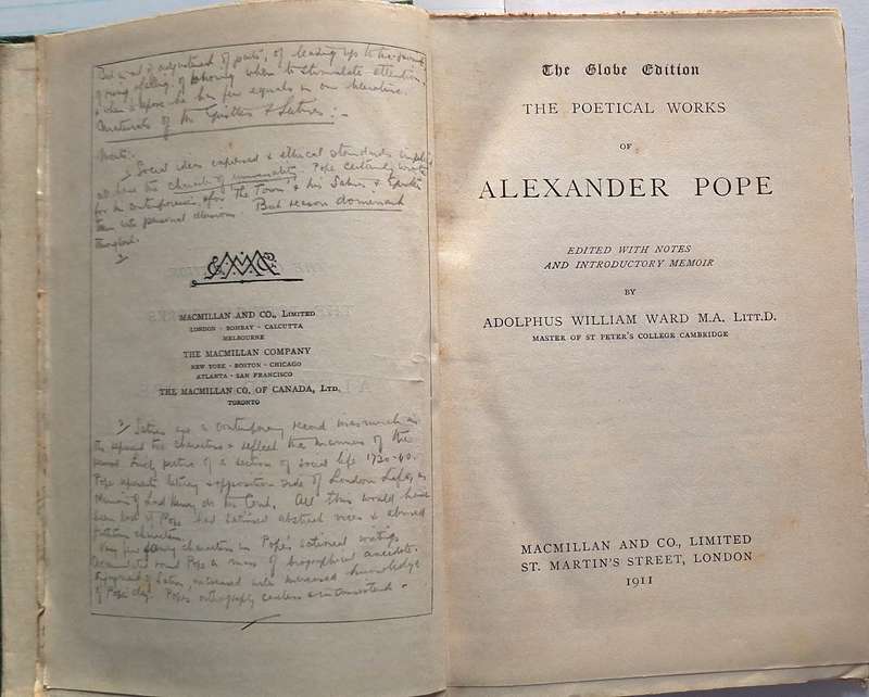 The Poetical Works of Alexander Pope Ed: Adolphus Williams Ward Hardcover 1911