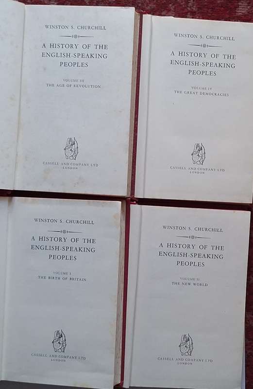 A History of the English Speaking Peoples by Winston S Churchill in 4 Volumes Hardcover 1950's