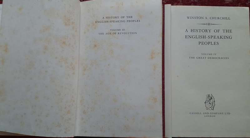A History of the English Speaking Peoples by Winston S Churchill in 4 Volumes Hardcover 1950's