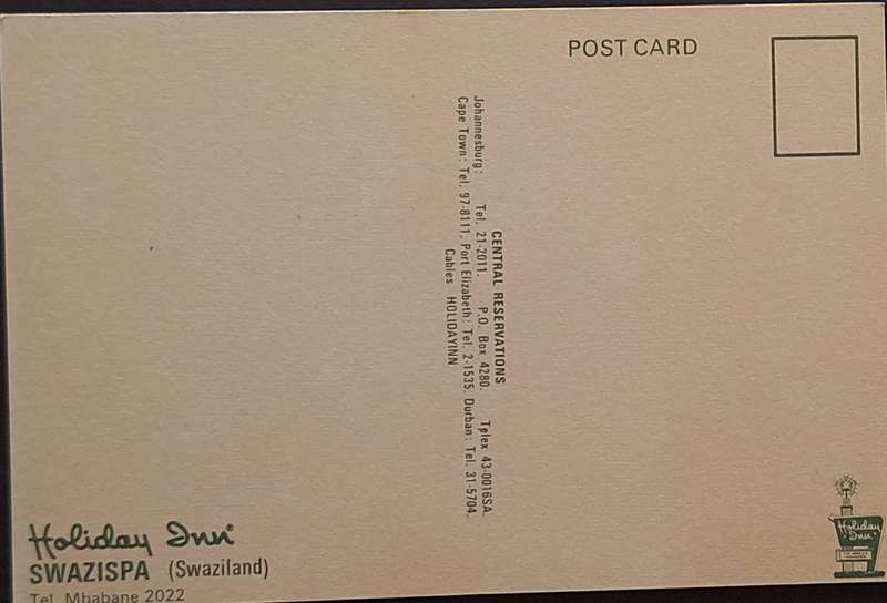 Unused Post Card Holiday Inn Swazispa (Swaziland)