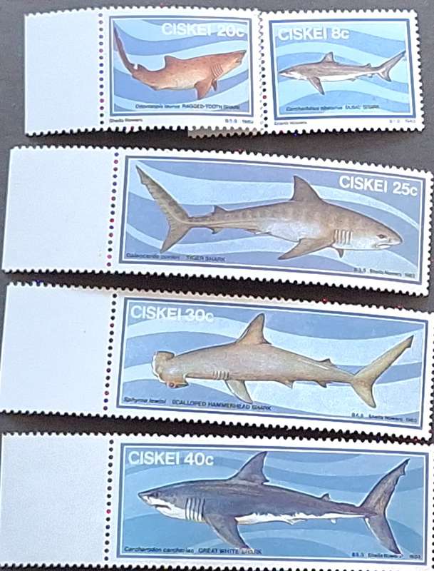 Ciskei 1983 Sharks Set of 5 Mint stamps