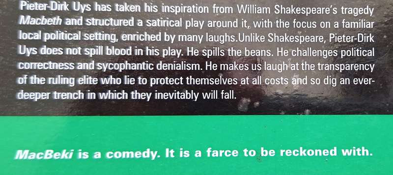 MacBeki by Pieter-Dirk Uys Paperback Signed Copy