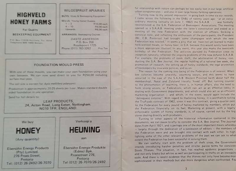 South African Bee Journal / Byetydskrif 1983 Vol 55 No. 1