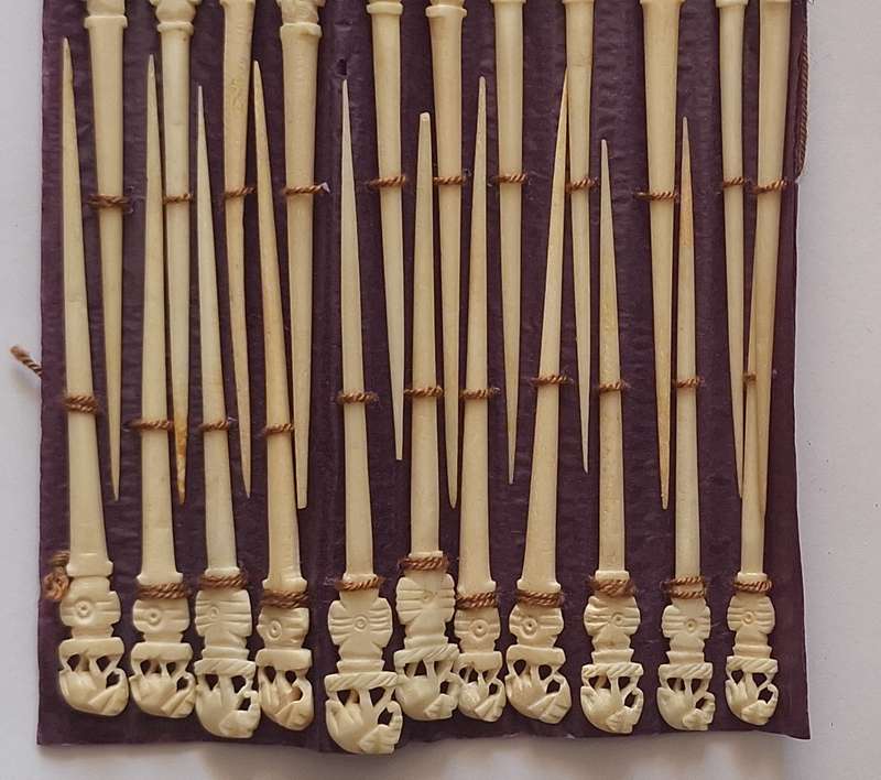 22 Vintage Hand Carved Elephant Cocktail Sticks