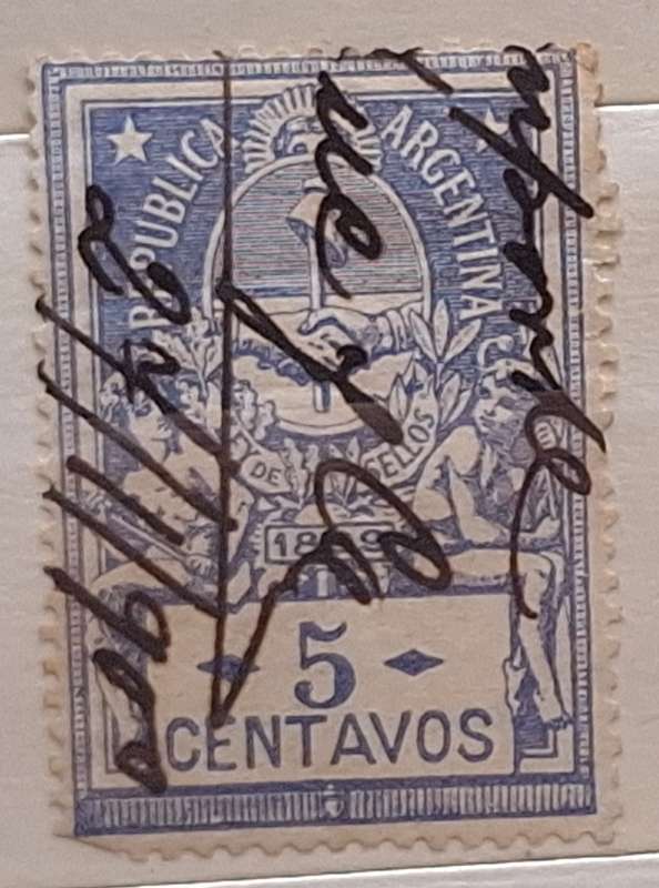 Argentina 1889  Revenue Tax LEY DE SELLOS 1 Used stamp
