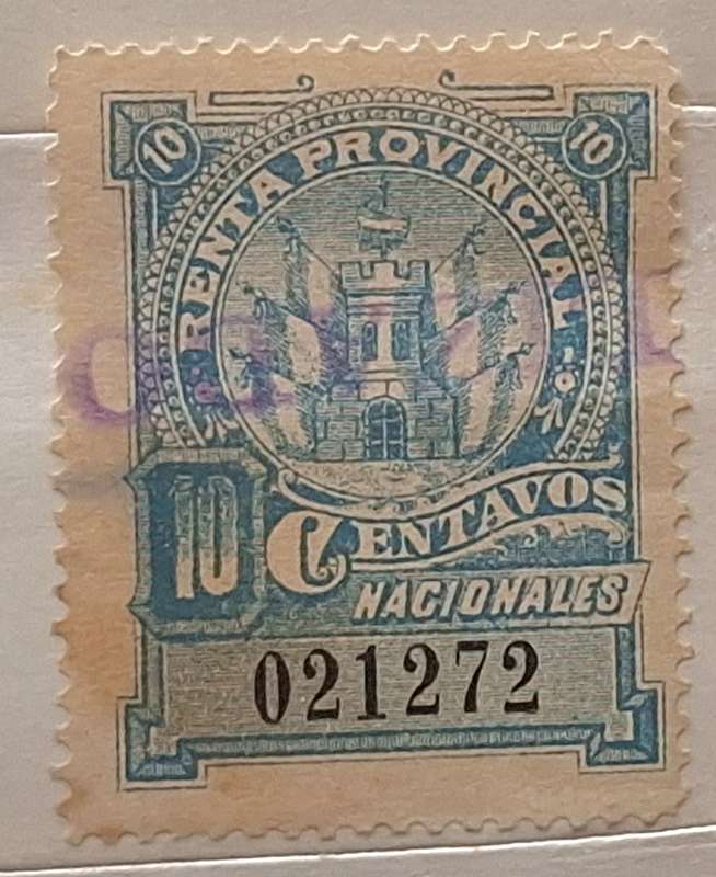 Vintage Argentina Provincial Income Used Numbered Stamp