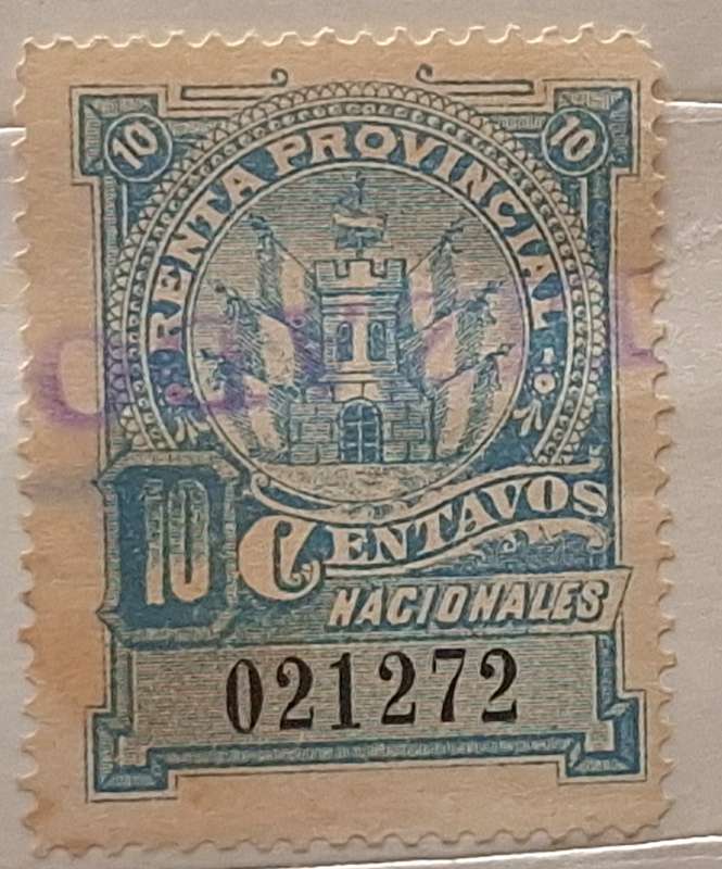 Vintage Argentina Provincial Income Used Numbered Stamp