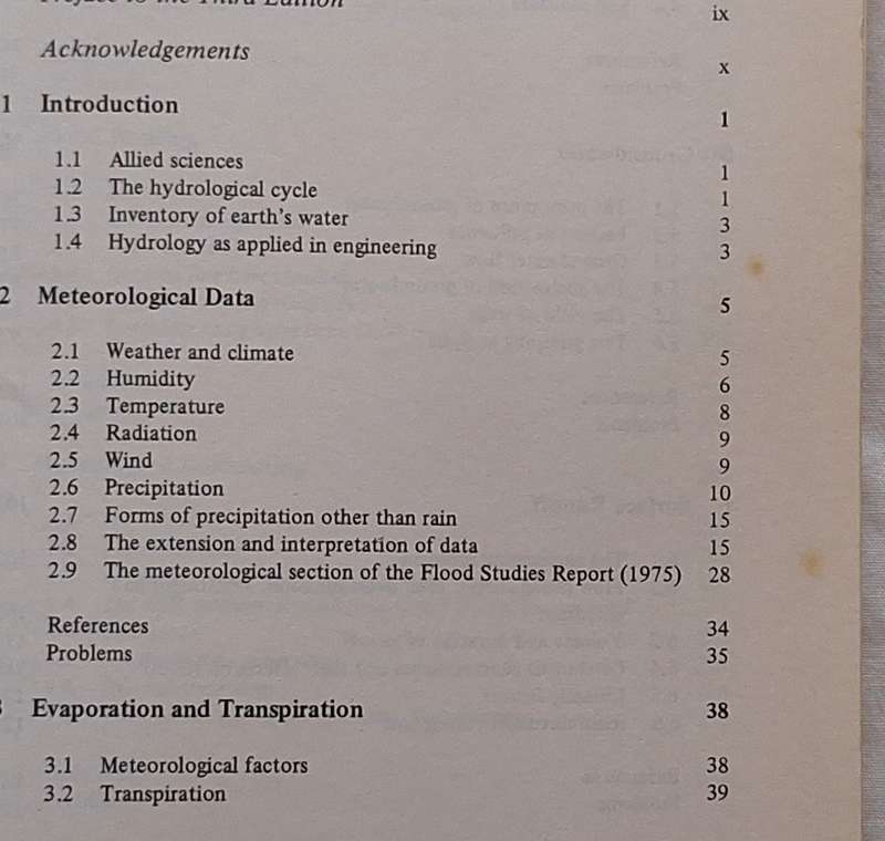 Engineering Hydrology by E M Wilson Paperback Third Edition