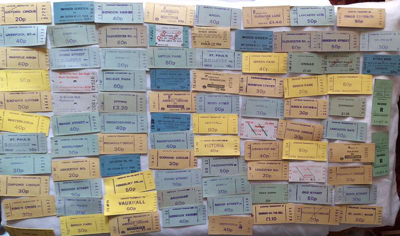 London Transport: Approx 80 Used Tickets (Some dated 1980`s)