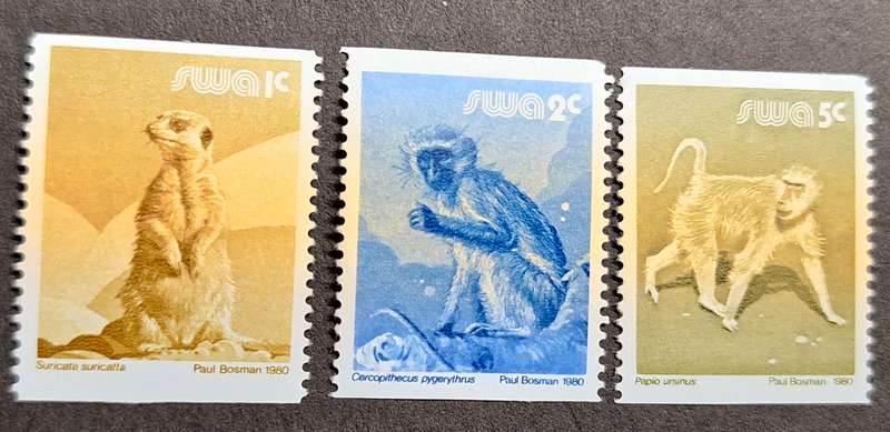 South West Africa 1980 Animal 3 Mint Coil stamps