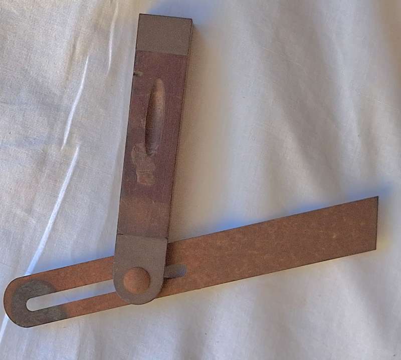 Vintage Grip Sliding Bevel Square Ruler Wood and Brass Body