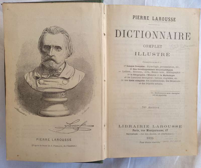 Pierre Larousse Dictionnaire Complet Illustre Hardcover 1895