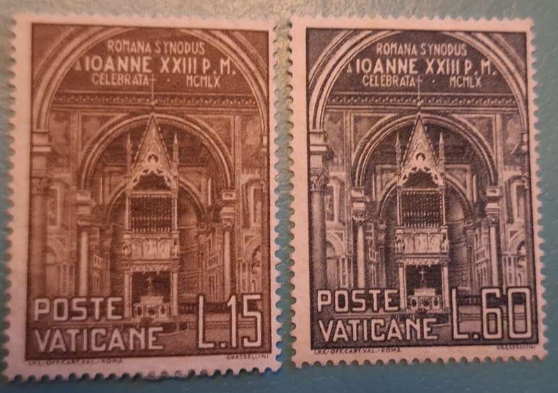 Vatican 1960 1st Roman Synod Set of 2 Unused stamps