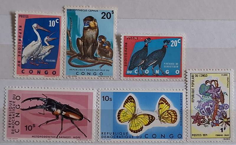 Congo Mixed Lot 6 Unused Hinged stamps