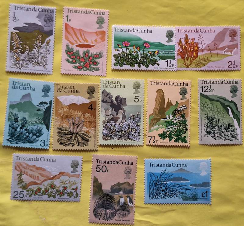 Tristan da Cunha 1972 Definitive Issue Set of 12 Mint stamps