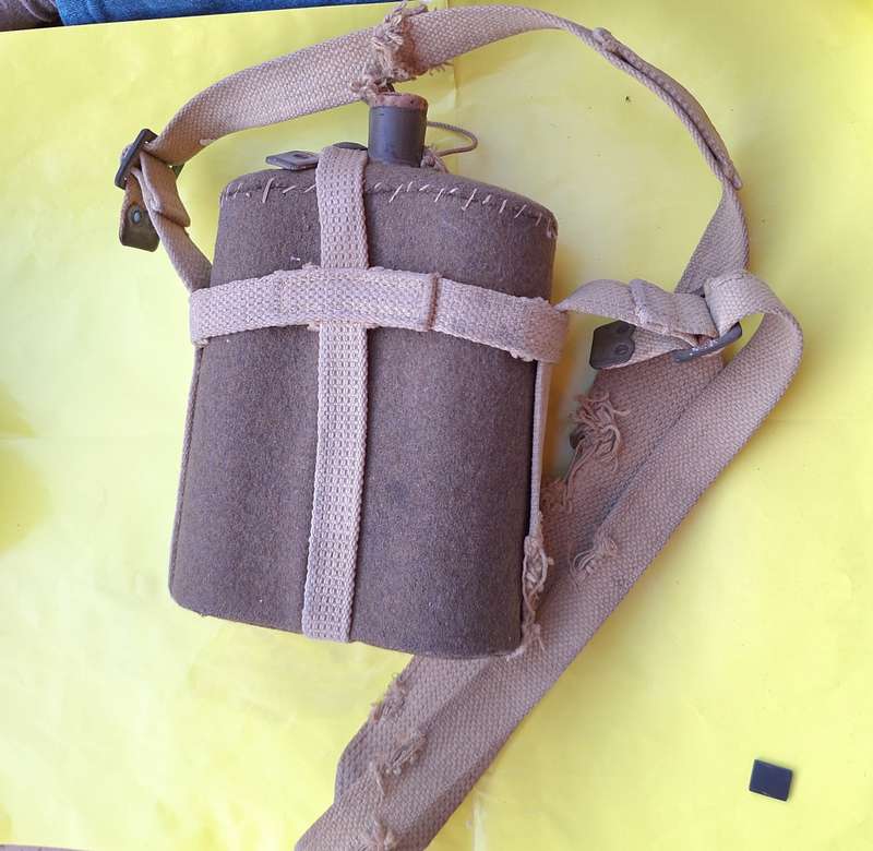 WW2 Water Bottle with Felt Cover and Straps