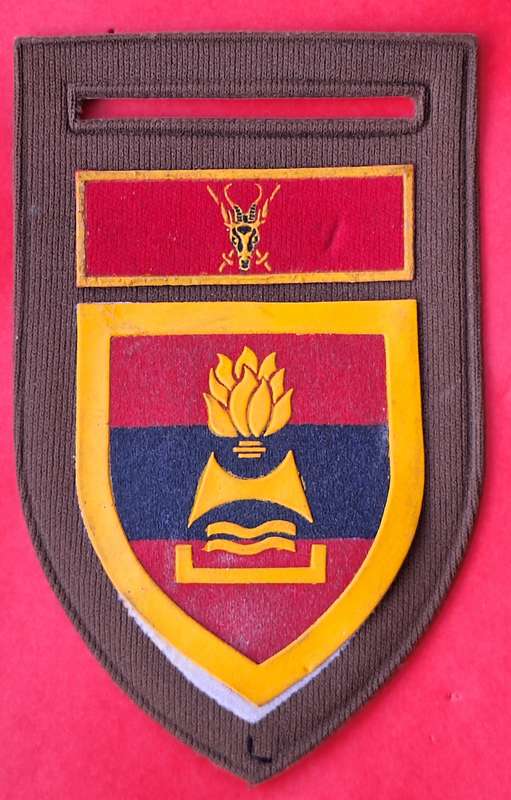 SADF 2nd Field Regiment tupperware flash with Chief of the Army Command Badge