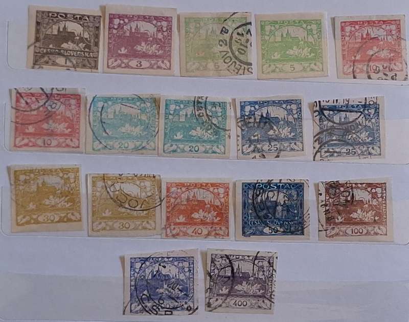 Czechoslovakia 1919/20 Pictorial Definitive 17 Imperforate Mostly Used stamps