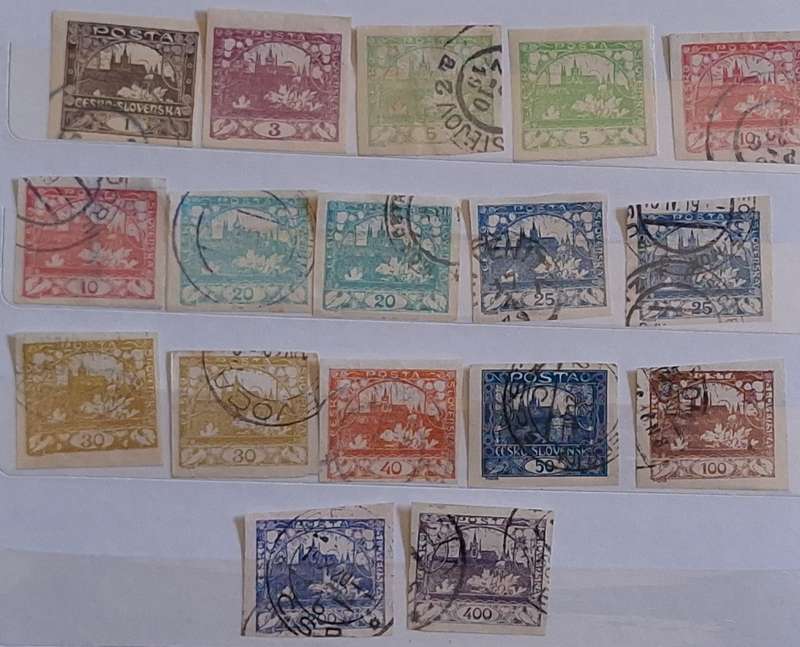 Czechoslovakia 1919/20 Pictorial Definitive 17 Imperforate Mostly Used stamps