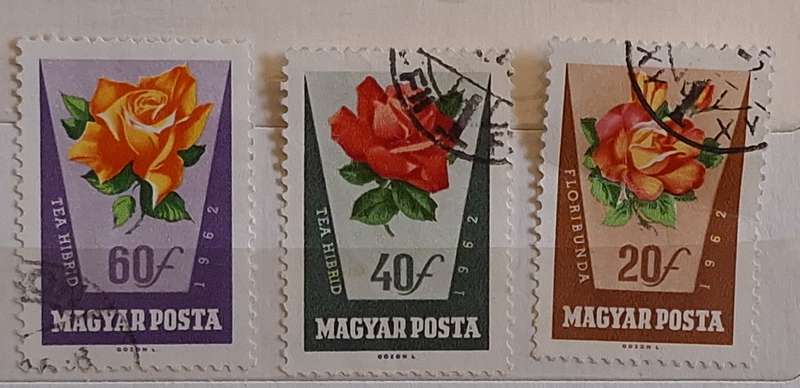Hungary 1962 Roses 3 Used Hinged stamps