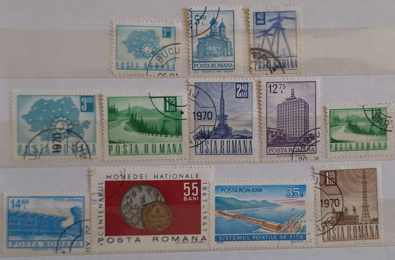 Romania Mixed Lot of  12 Used some Hinged stamps