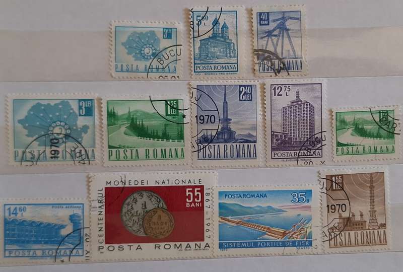 Romania Mixed Lot of  12 Used some Hinged stamps