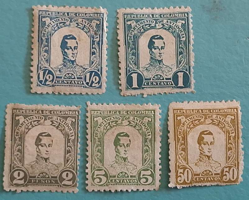Colombia Antioquia 1899 General José María Córdoba 5 Unused Hinged stamps