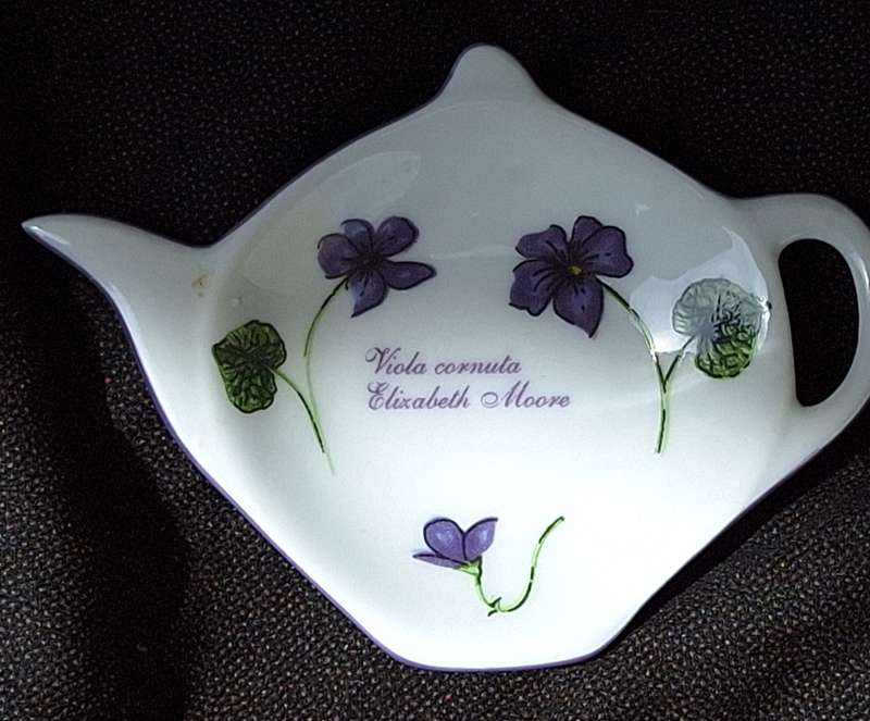 Wiesenthal Violet Bouquet  Elizabeth Moore Teabag  Holder