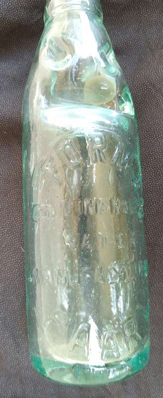 Vintage Codd Bottle Forman Mineral Water Manufacturing Paarl