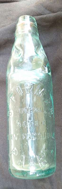 Vintage Codd Bottle Forman Mineral Water Manufacturing Paarl