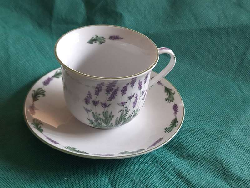 Wiesenthal Lavender Duo Cup and saucer with chip on saucer