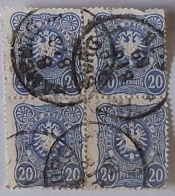 Germany 1880 DEUTSCHE REICHS POST Block of 4 Used stamps