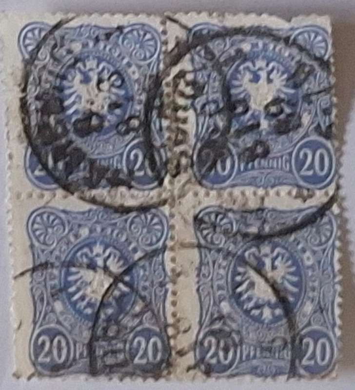 Germany 1880 DEUTSCHE REICHS POST Block of 4 Used stamps