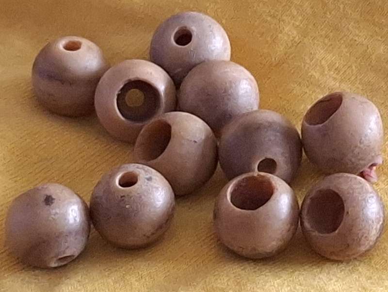 Wooden Beads with One Large and One Small Hole (25 in packet)