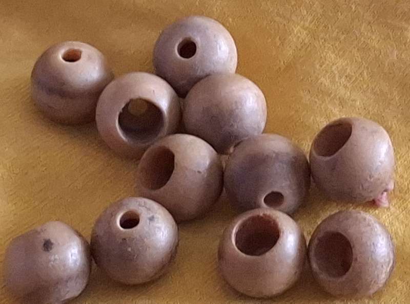Wooden Beads with One Large and One Small Hole (25 in packet)
