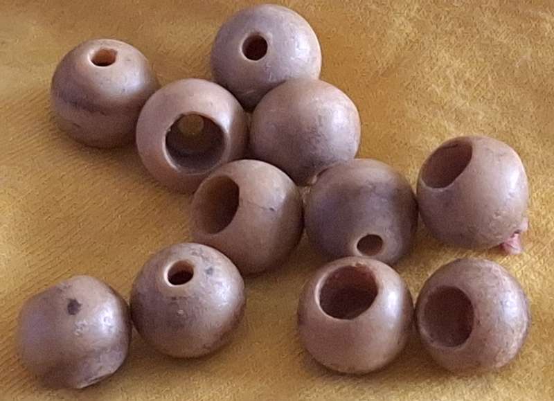 Wooden Beads with One Large and One Small Hole (25 in packet)