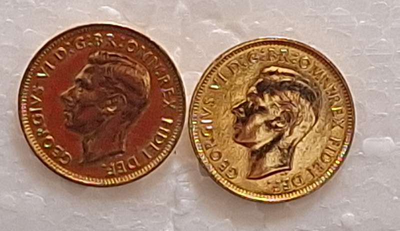 Pair George VI Plated Farthing Cufflinks